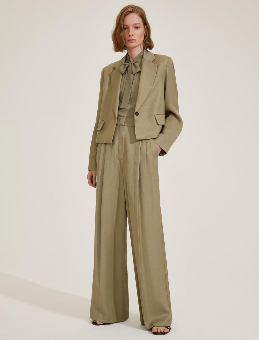 Completo Tailleur Elegante Donna Con Giacca E Pantaloni - Taglie Forti, Maniche Lunghe, Primavera/Autunno - Foto 5