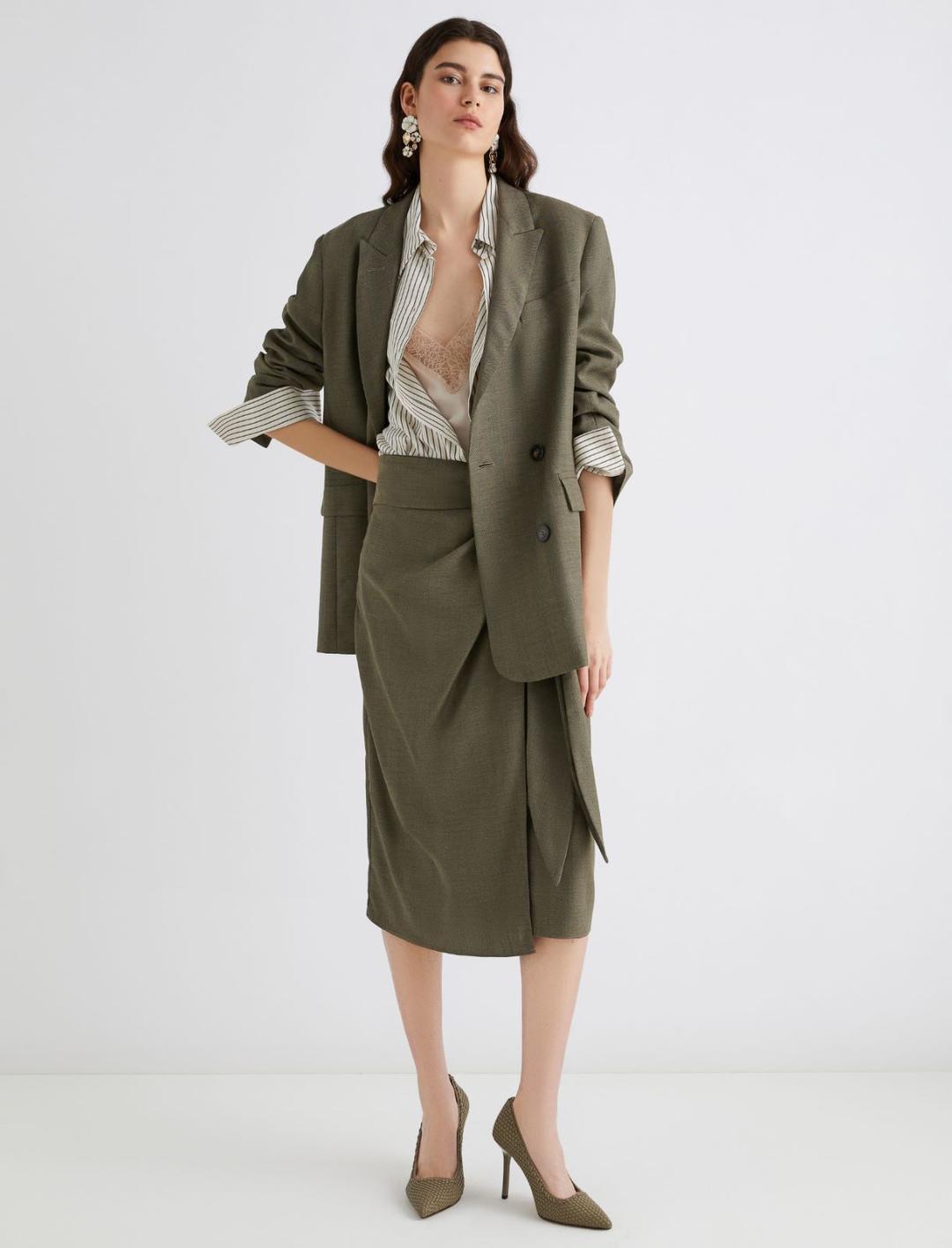 Blazer doppiopetto in saglia fluida | Marella Blazer doppiopetto in saglia fluida | Marella