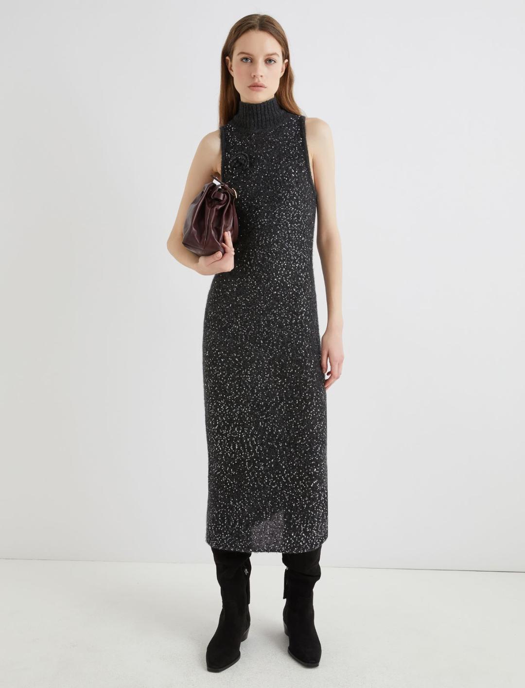 Abito smanicato in alpaca con paillette | Marella Abito smanicato in alpaca con paillette | Marella