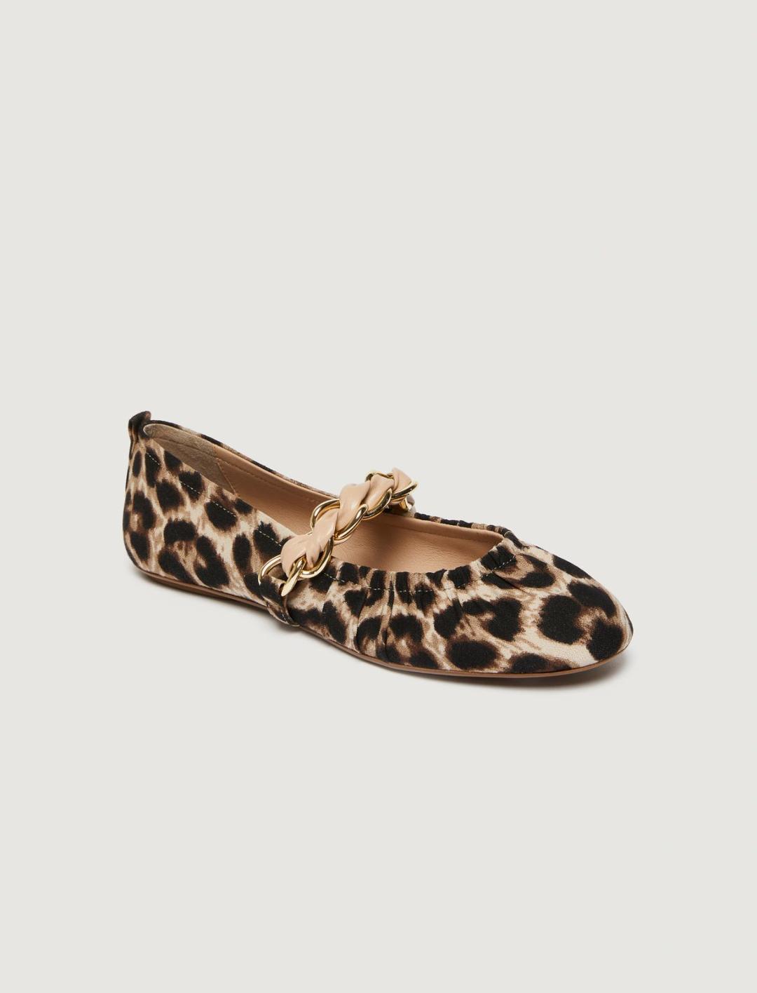Ballerina in tessuto animalier con catena intrecciata | Marella Ballerina in tessuto animalier con catena intrecciata | Marella