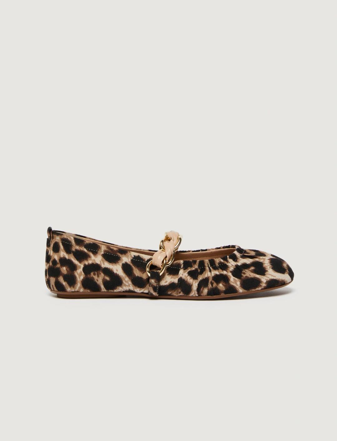 Ballerina in tessuto animalier con catena intrecciata | Marella Ballerina in tessuto animalier con catena intrecciata | Marella