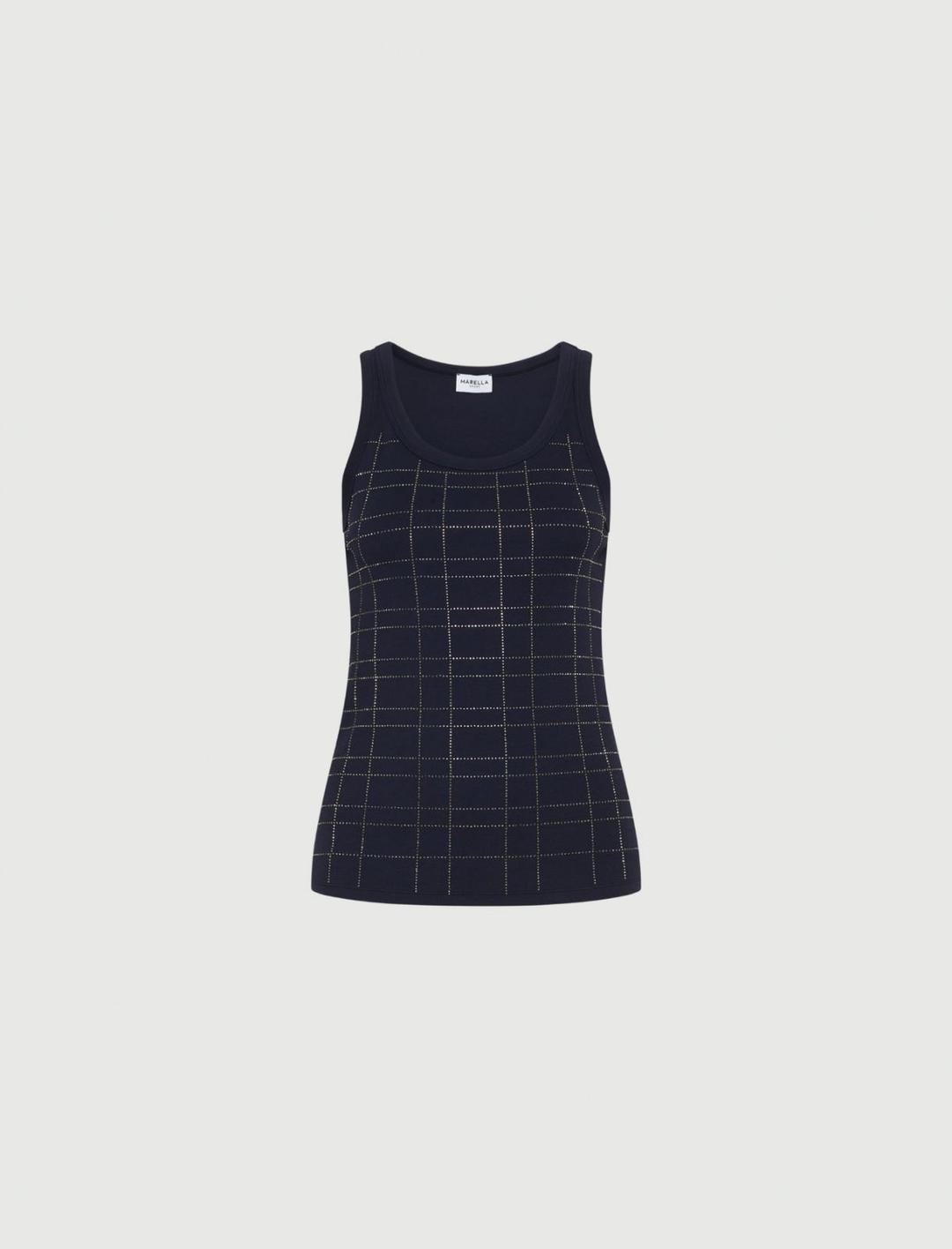 Top smanicato con strass | Marella Top smanicato con strass | Marella