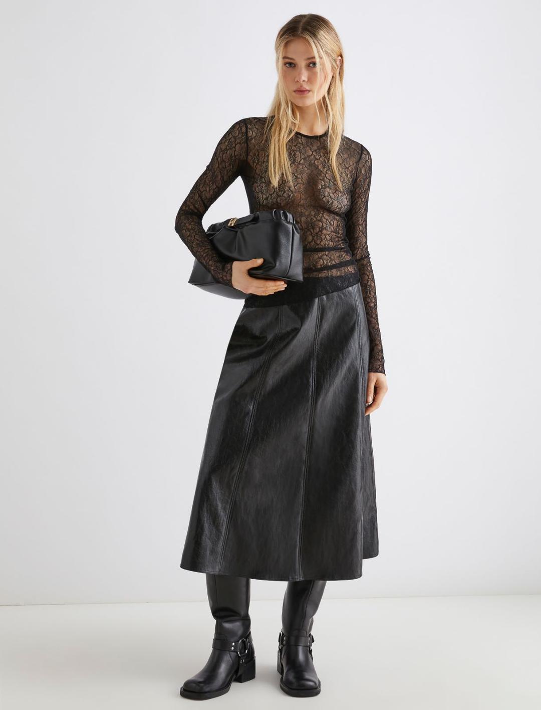T-shirt in pizzo stretch | Marella T-shirt in pizzo stretch | Marella