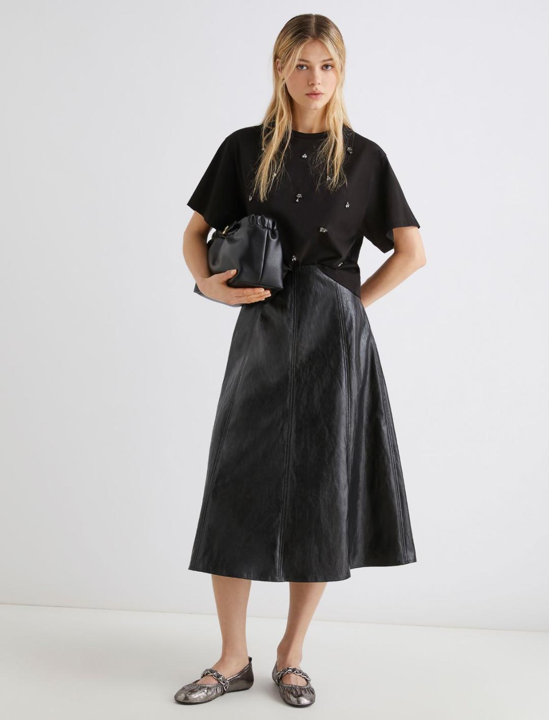 T-shirt crop con cristalli | Marella T-shirt crop con cristalli | Marella