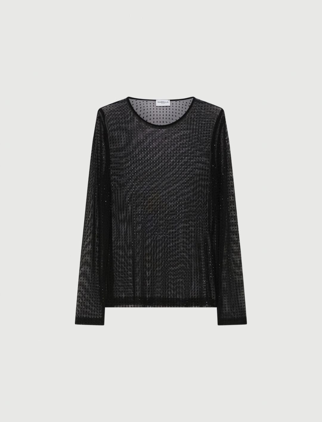 T-shirt in tulle con cristalli | Marella T-shirt in tulle con cristalli | Marella