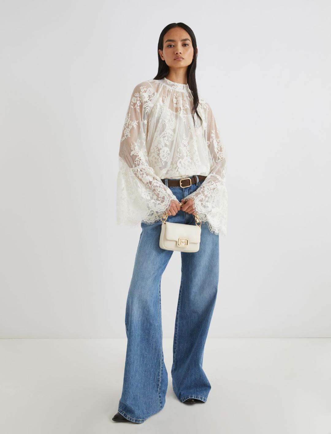 Blusa in pizzo chantilly smerlato | Marella Blusa in pizzo chantilly smerlato | Marella
