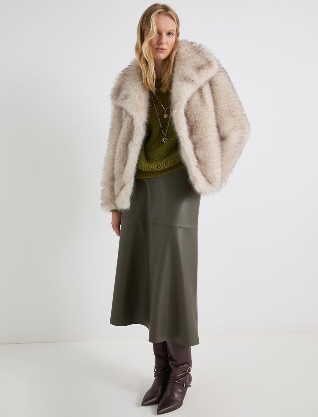 Maglia in misto alpaca | Marella Maglia in misto alpaca verde mela con lavorazione a onde e scollo stondato. - 2 | Marella