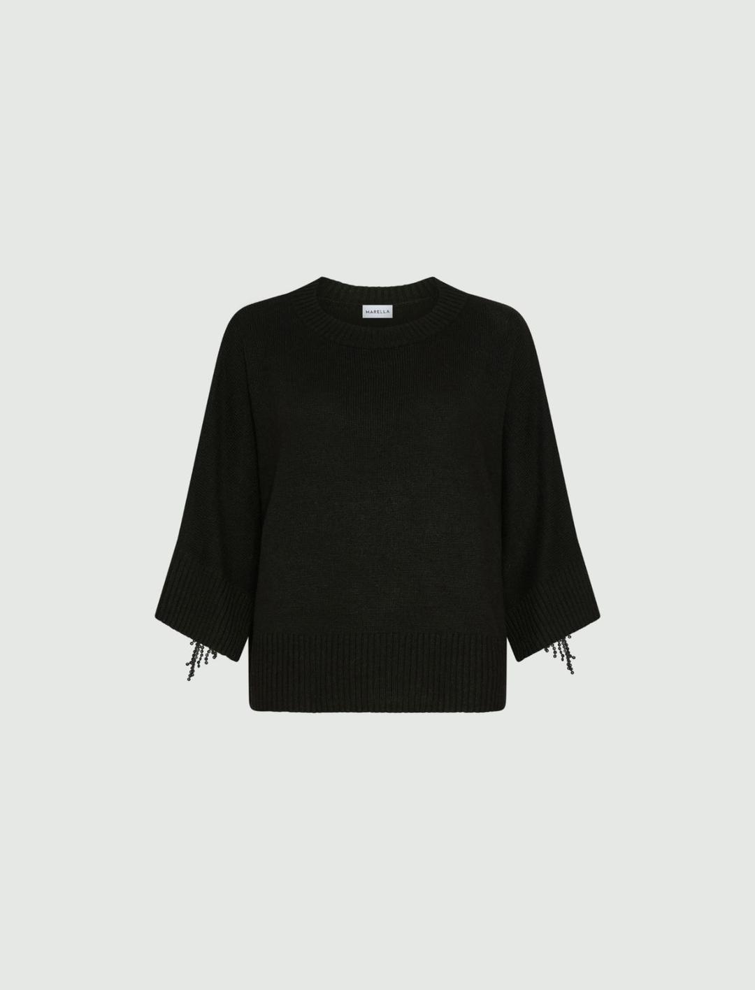 Maglia in misto cashmere con frange di paillette | Marella Maglia in misto cashmere con frange di paillette | Marella