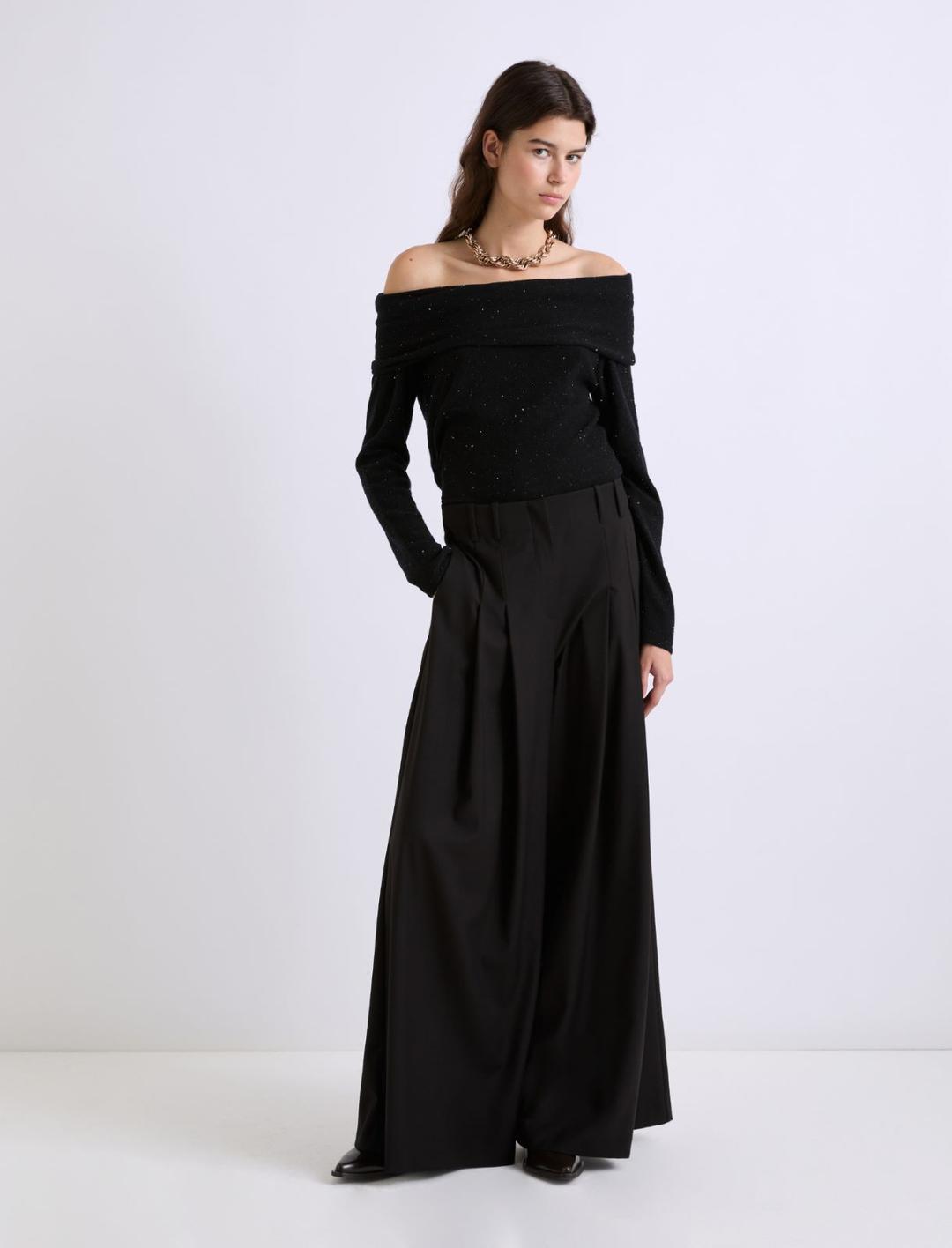 Maglia con collo ad anello e micro paillette | Marella Maglia con collo ad anello e micro paillette | Marella