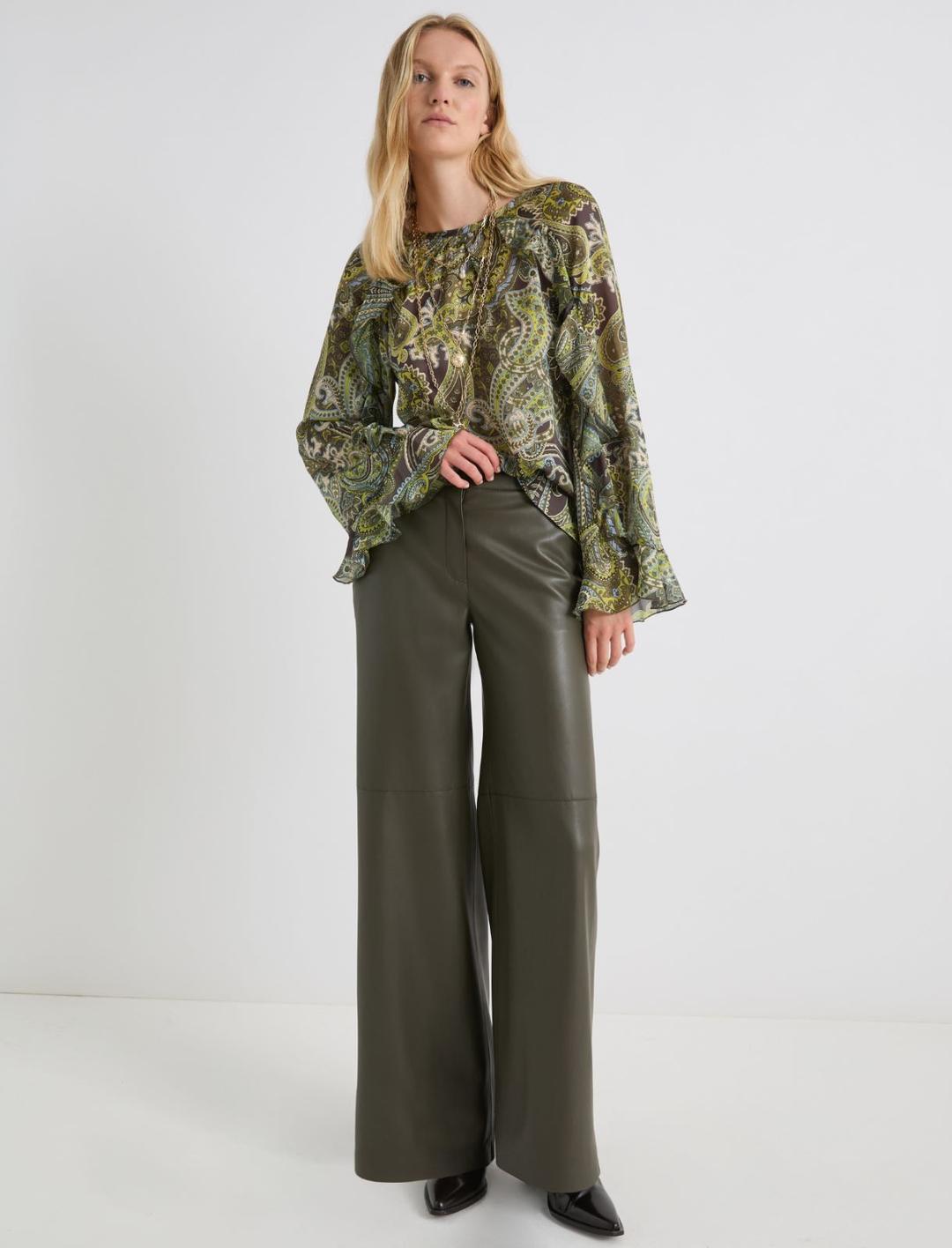 Pantalone wide leg in jersey spalmato | Marella Pantalone wide leg in jersey spalmato | Marella
