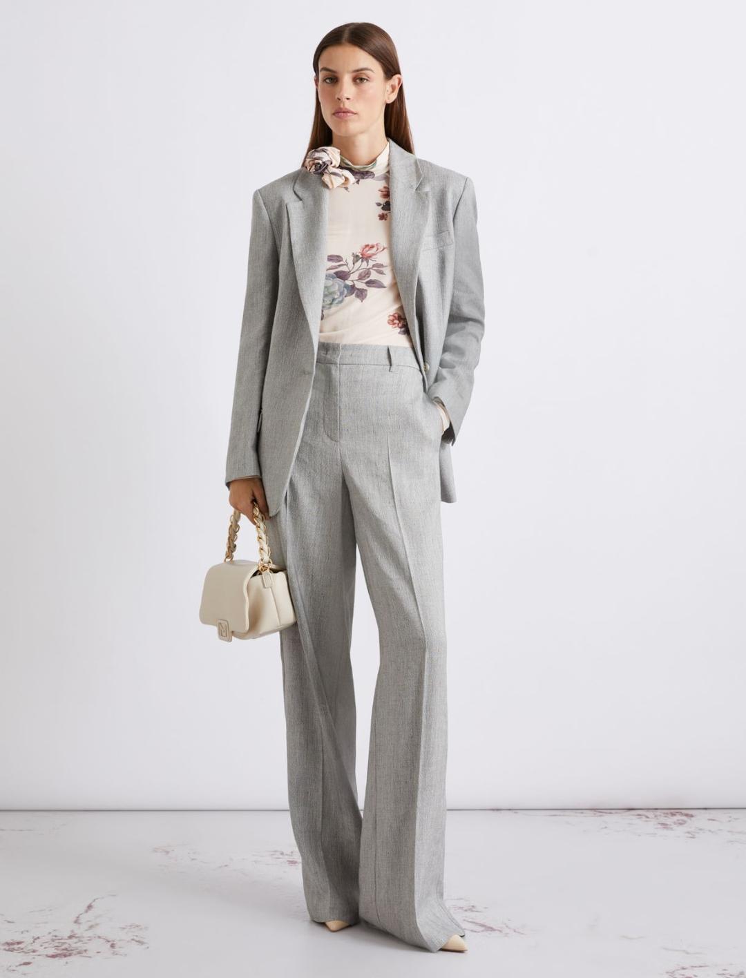 Blazer in grisaglia di misto lino stretch | Marella Blazer in grisaglia di misto lino stretch | Marella