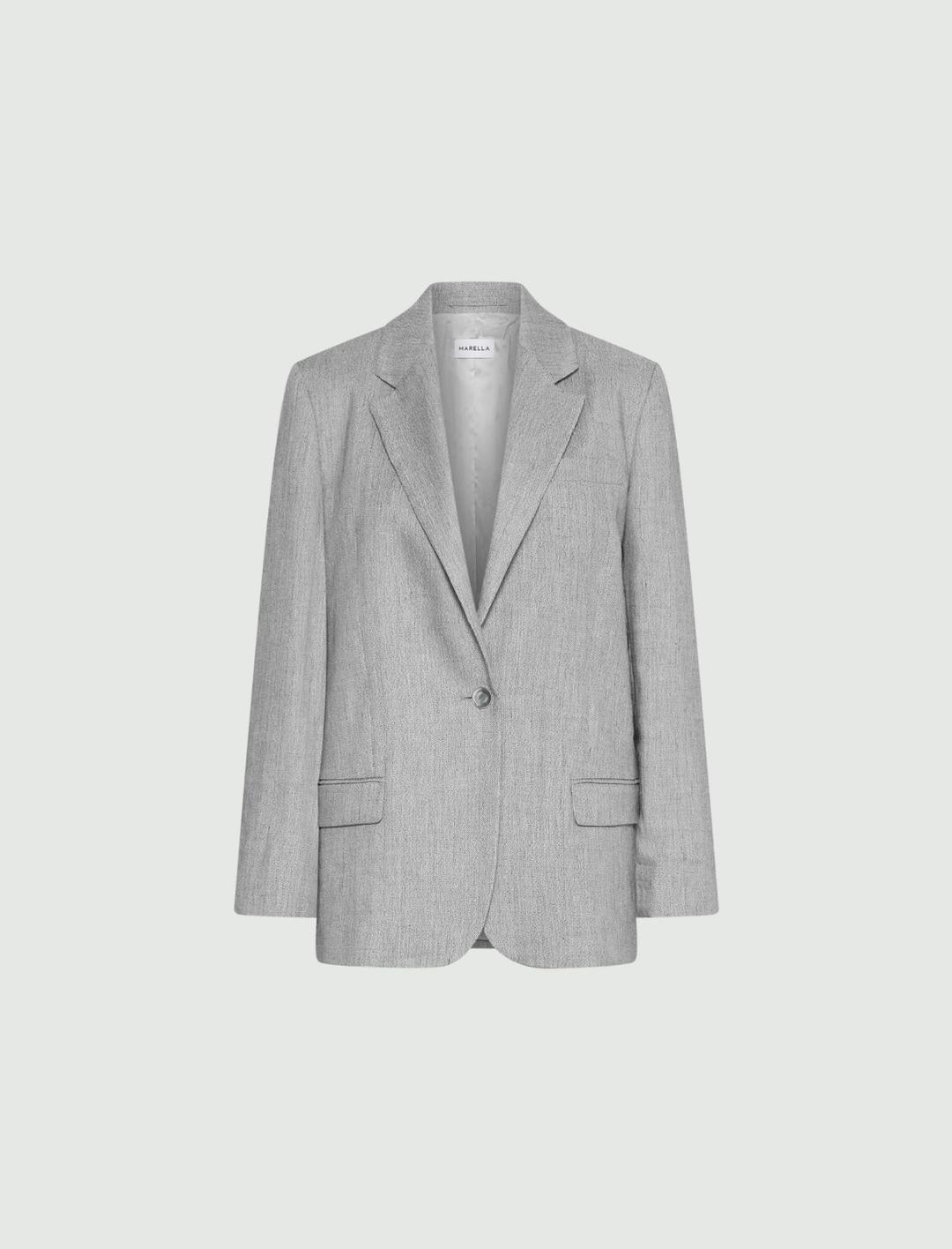 Blazer in grisaglia di misto lino stretch | Marella Blazer in grisaglia di misto lino stretch | Marella