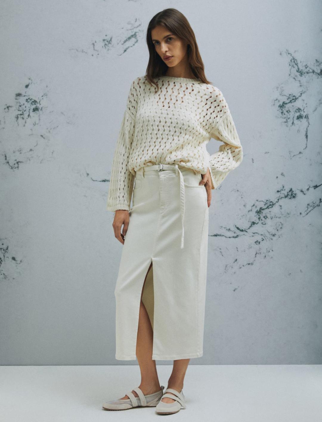 Gonna dritta in bull stretch | Marella Gonna dritta in bull stretch - 2 | Marella