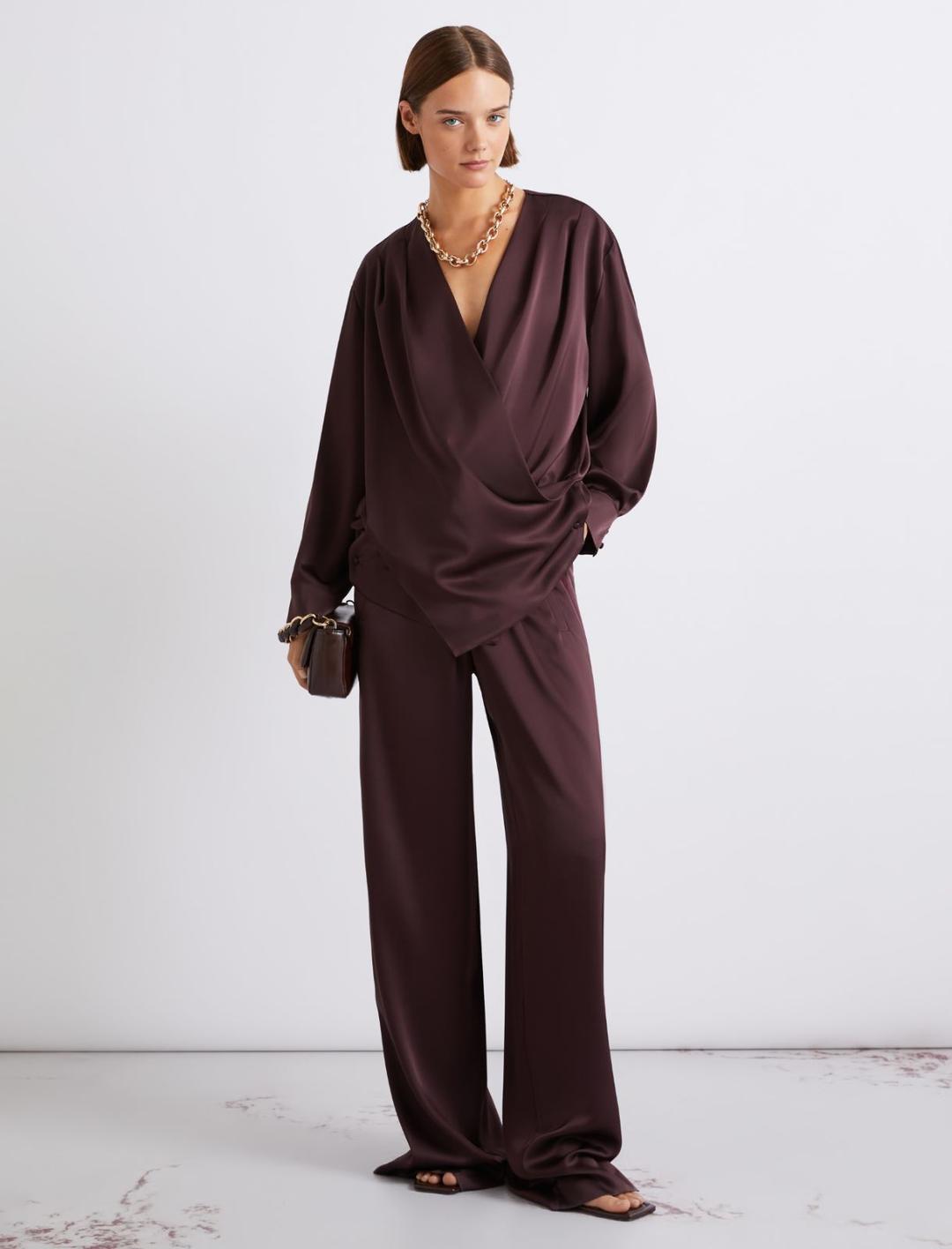 Blusa incrociata in satin | Marella Blusa incrociata in satin - 2 | Marella