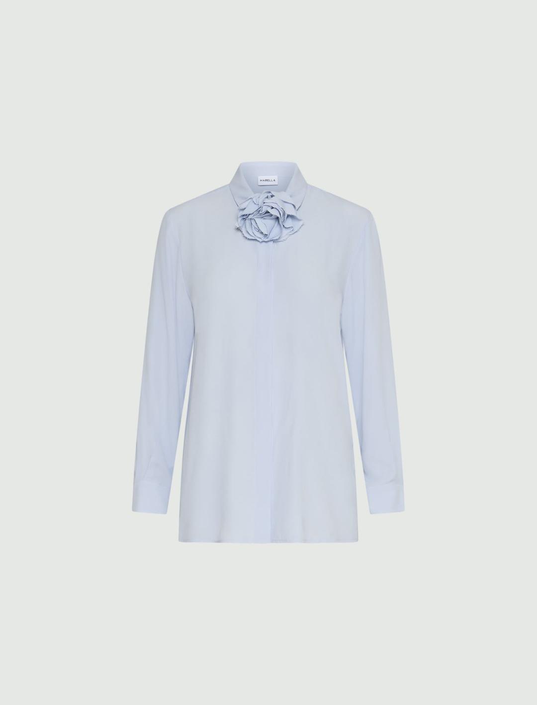 Camicia in misto seta con fusciacca a fiore | Marella Camicia in misto seta con fusciacca a fiore - 1 | Marella