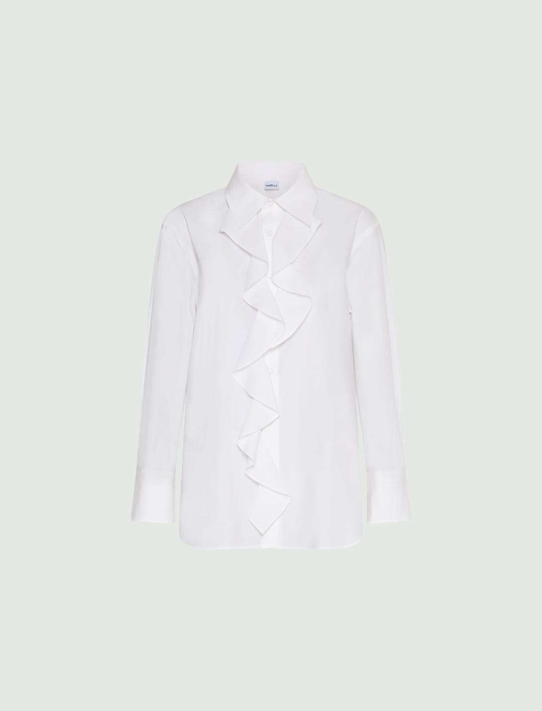 Camicia in popeline con rouche | Marella Camicia in popeline con rouche - 1 | Marella