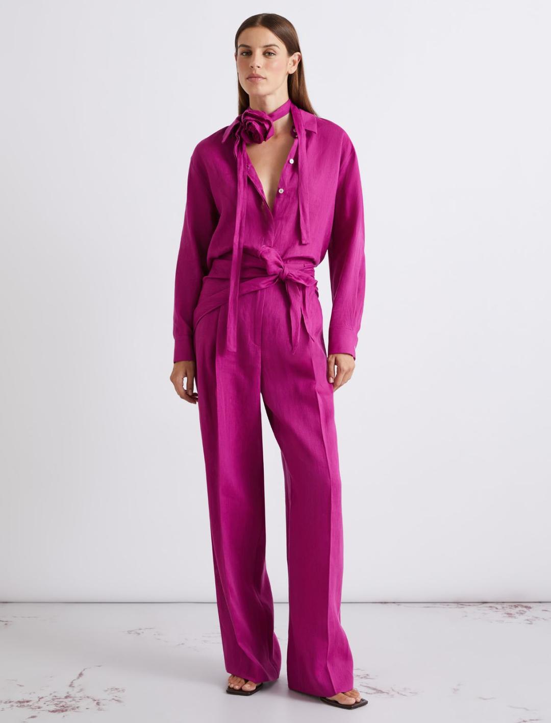 Camicia in puro lino con sciarpina | Marella Camicia in puro lino con sciarpina - 2 | Marella