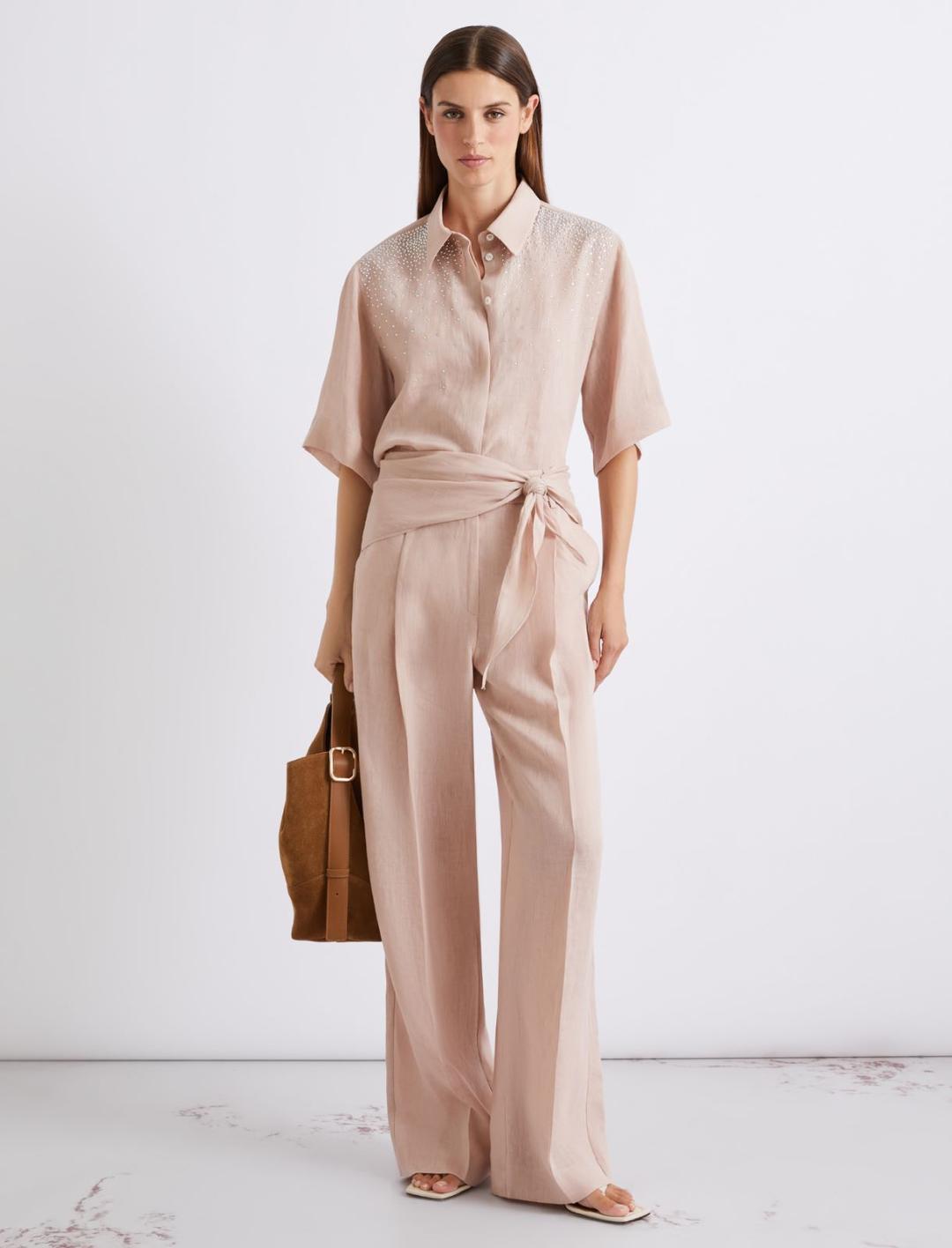 Camicia in puro lino con strass | Marella Camicia in puro lino con strass - 2 | Marella