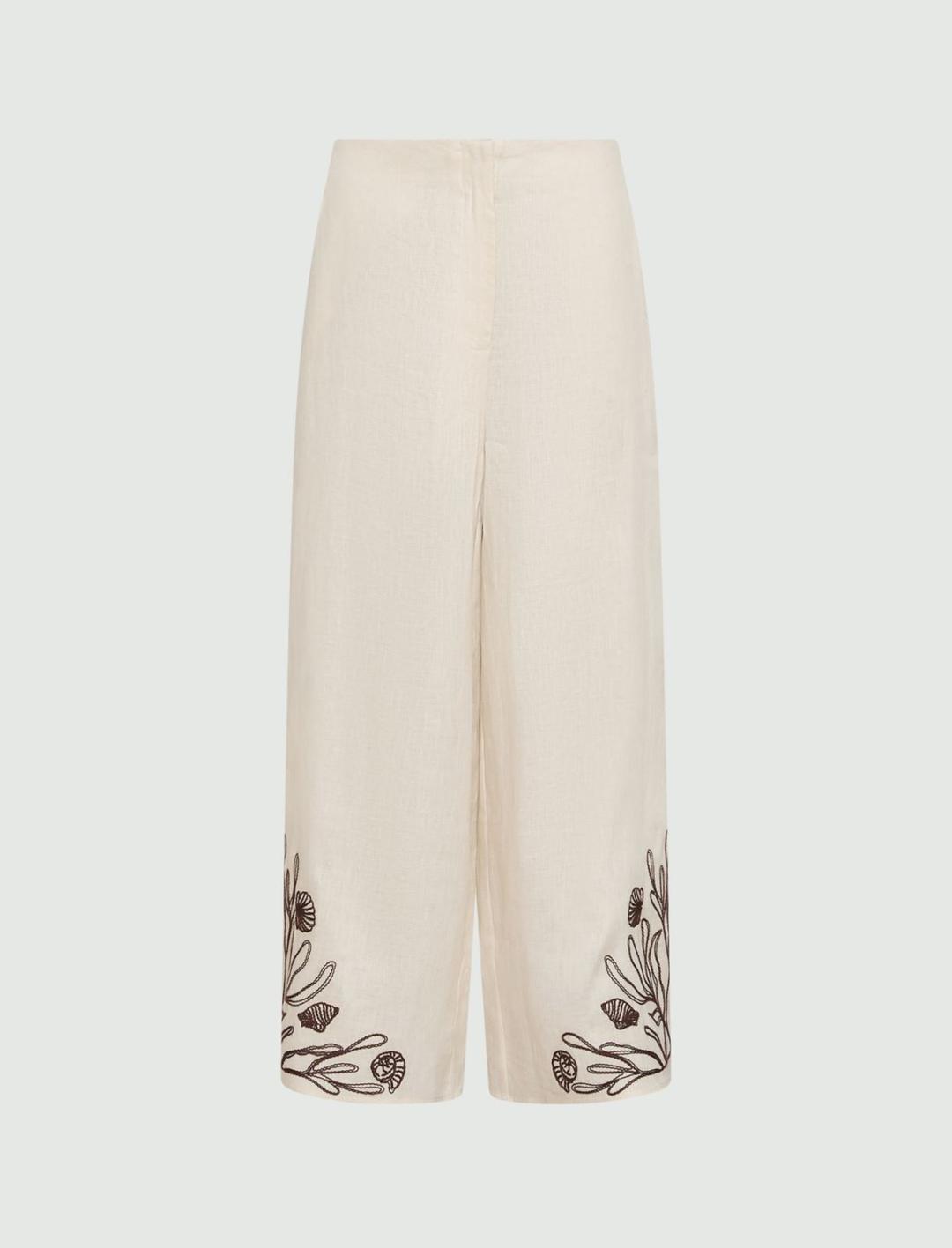 Pantalone in lino con ricami | Marella Pantalone in lino con ricami - 1 | Marella