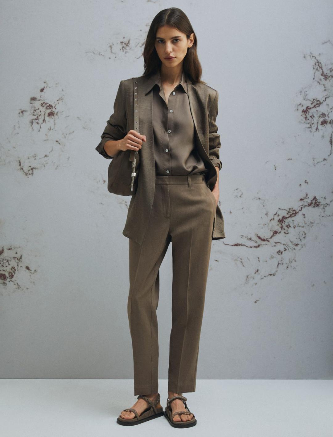 Pantalone in viscosa e lino strech | Marella Pantalone in viscosa e lino strech - 2 | Marella