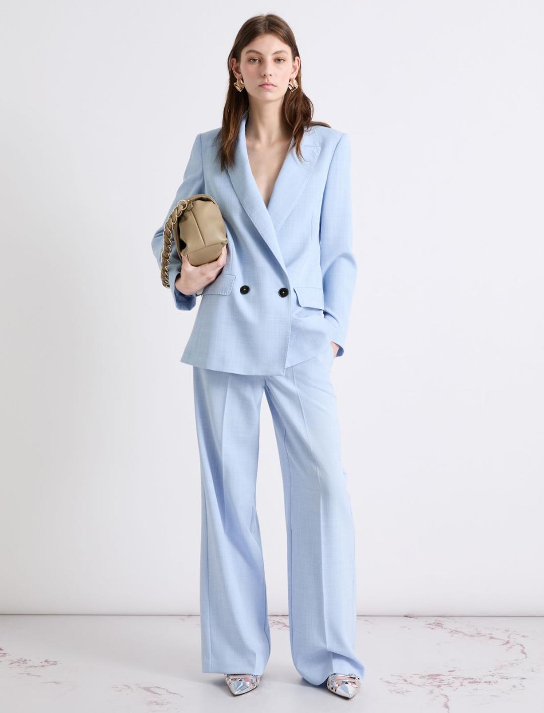 Pantalone dritto in tela stretch malfilé | Marella Pantalone dritto in tela stretch malfilé - 2 | Marella