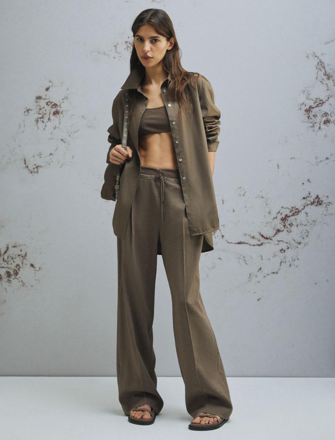 Pantalone in misto lino con coulisse | Marella Pantalone in misto lino con coulisse - 2 | Marella