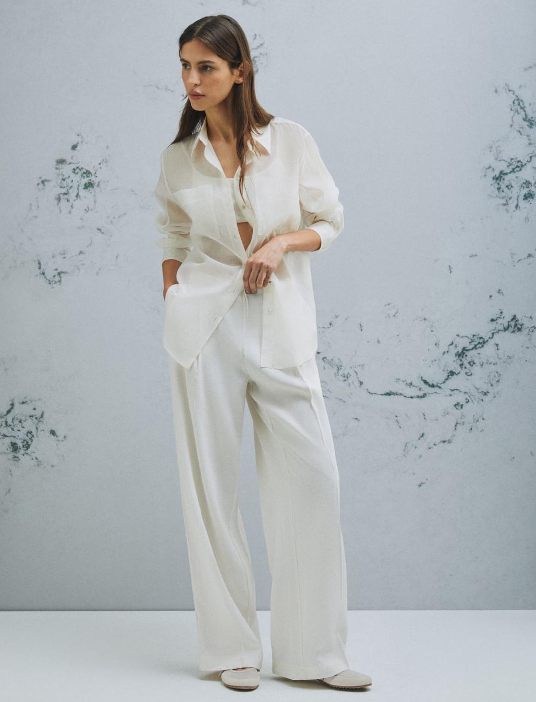 Pantalone in misto lino con coulisse | Marella Pantalone in misto lino con coulisse - 2 | Marella