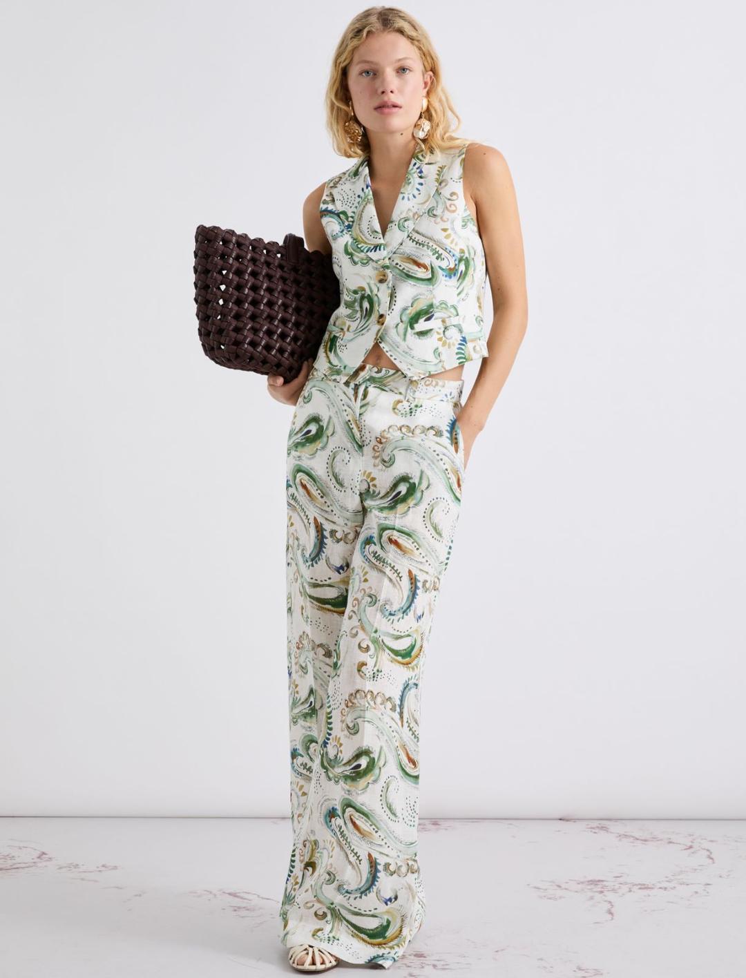 Pantalone a palazzo in lino | Marella Pantalone a palazzo in lino - 2 | Marella