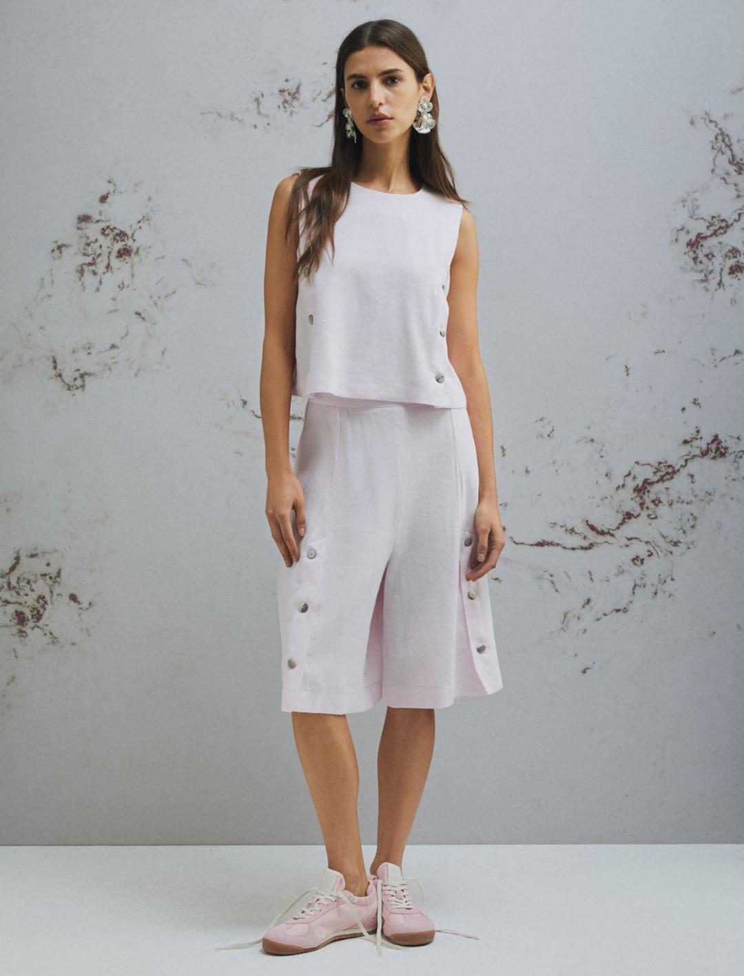 Top smanicato in misto lino stretch | Marella Top smanicato in misto lino stretch - 2 | Marella