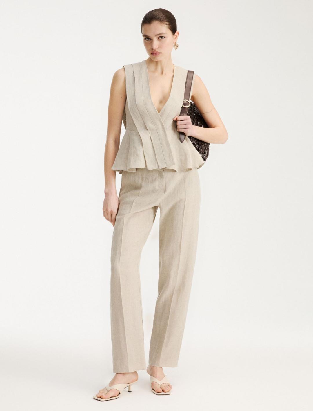 Top smanicato in tela di lino | Marella Top smanicato in tela di lino - 2 | Marella