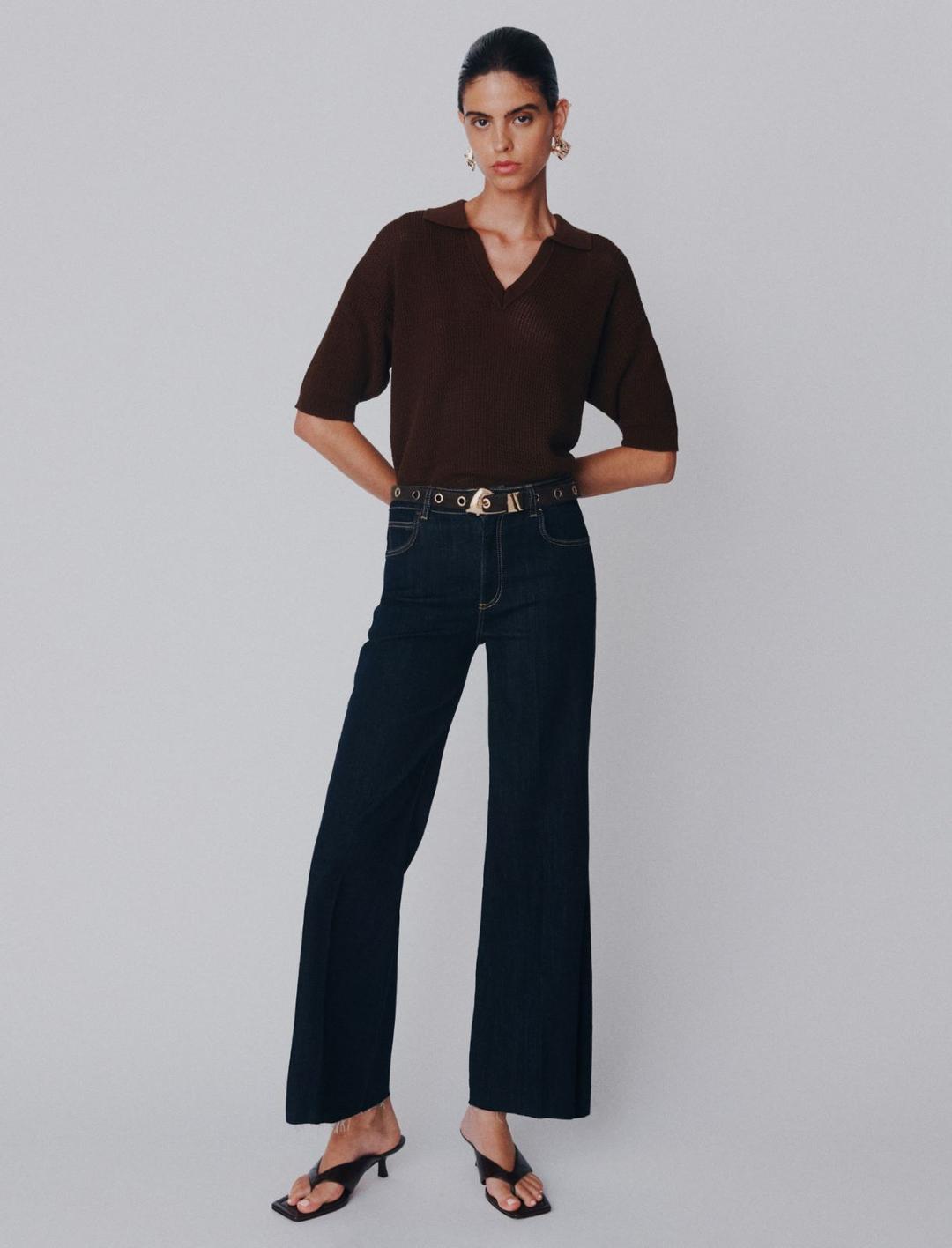 Jeans wide leg cropped in denim soft | Marella Jeans wide leg cropped in denim soft - 2 | Marella