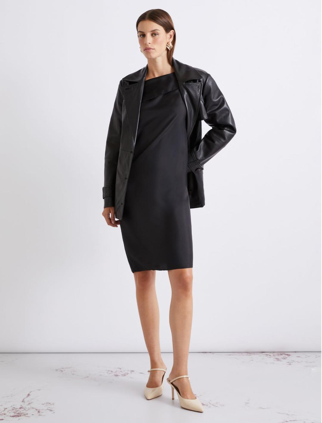 Abito in twill di seta con scollo asimmetrico | Marella Abito in twill di seta con scollo asimmetrico - 2 | Marella