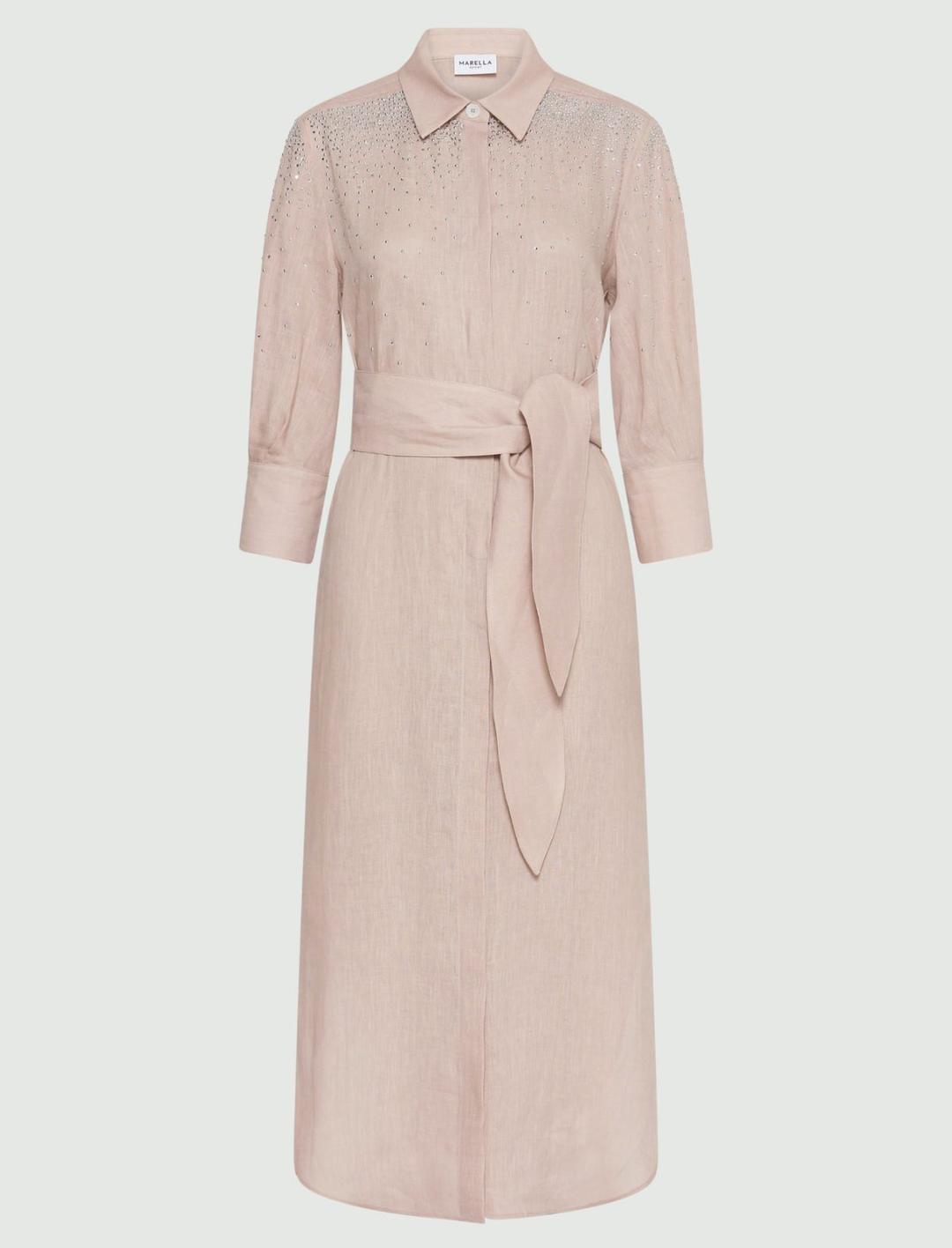 Chemisier in lino con strass | Marella Chemisier in lino con strass - 1 | Marella