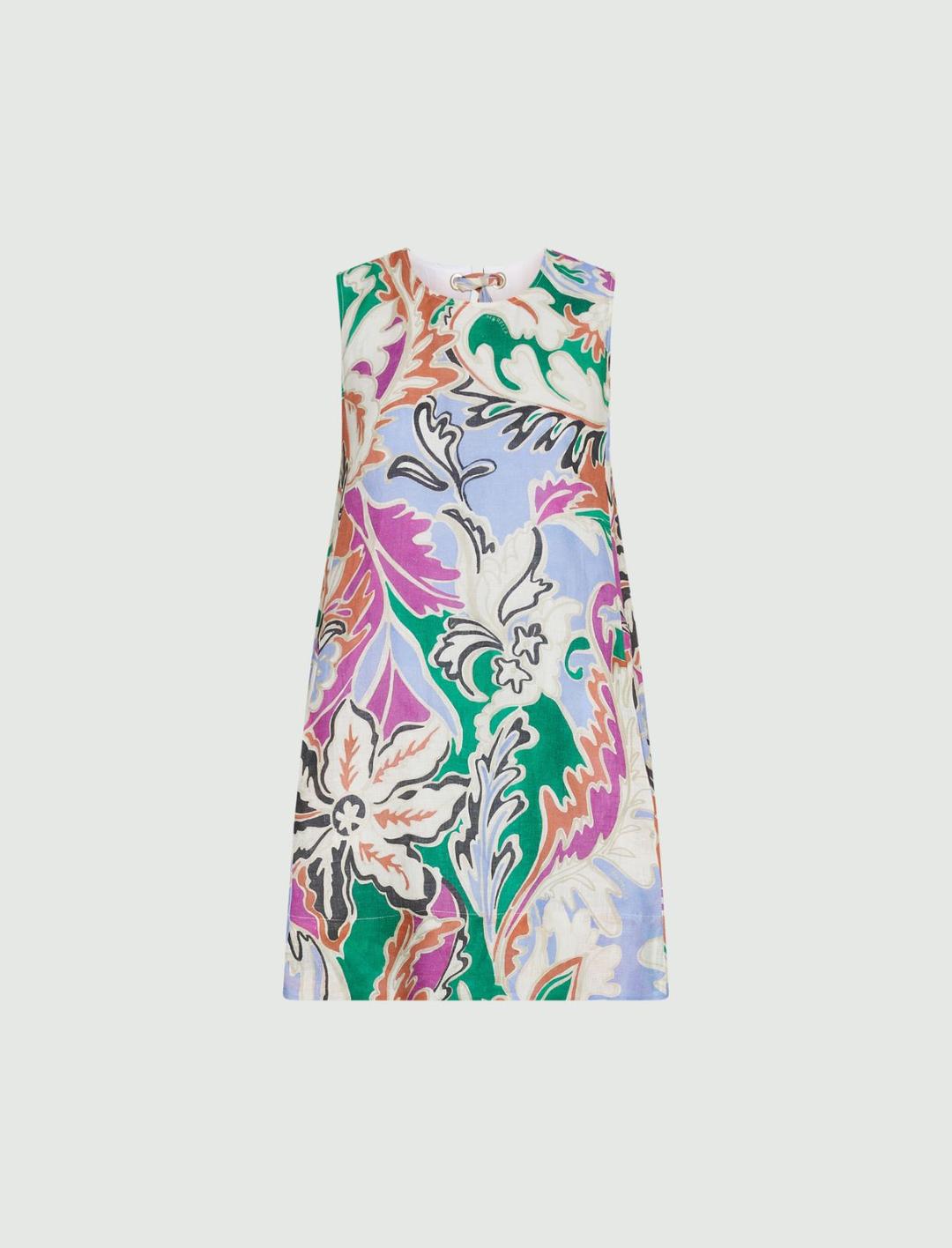 Abito smanicato in lino stampato | Marella Abito smanicato in lino stampato - 1 | Marella