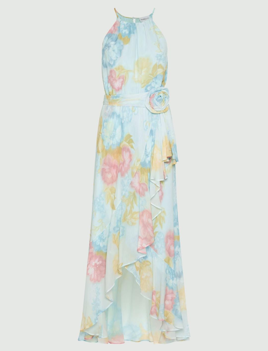 Abito con volant e rosa in tessuto | Marella Abito con volant e rosa in tessuto - 1 | Marella