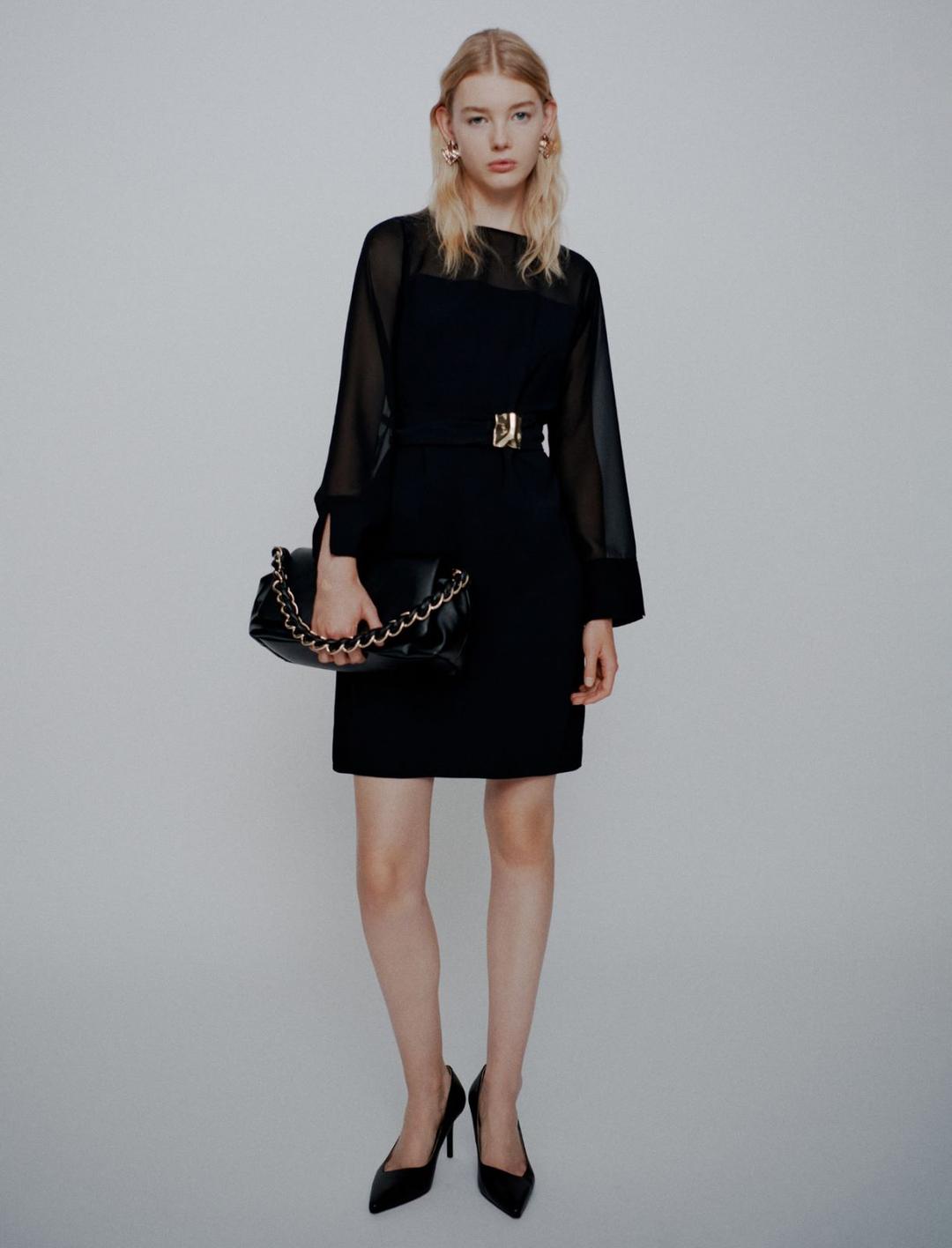 Abito con cintura in envers satin e georgette | Marella Abito con cintura in envers satin e georgette | Marella