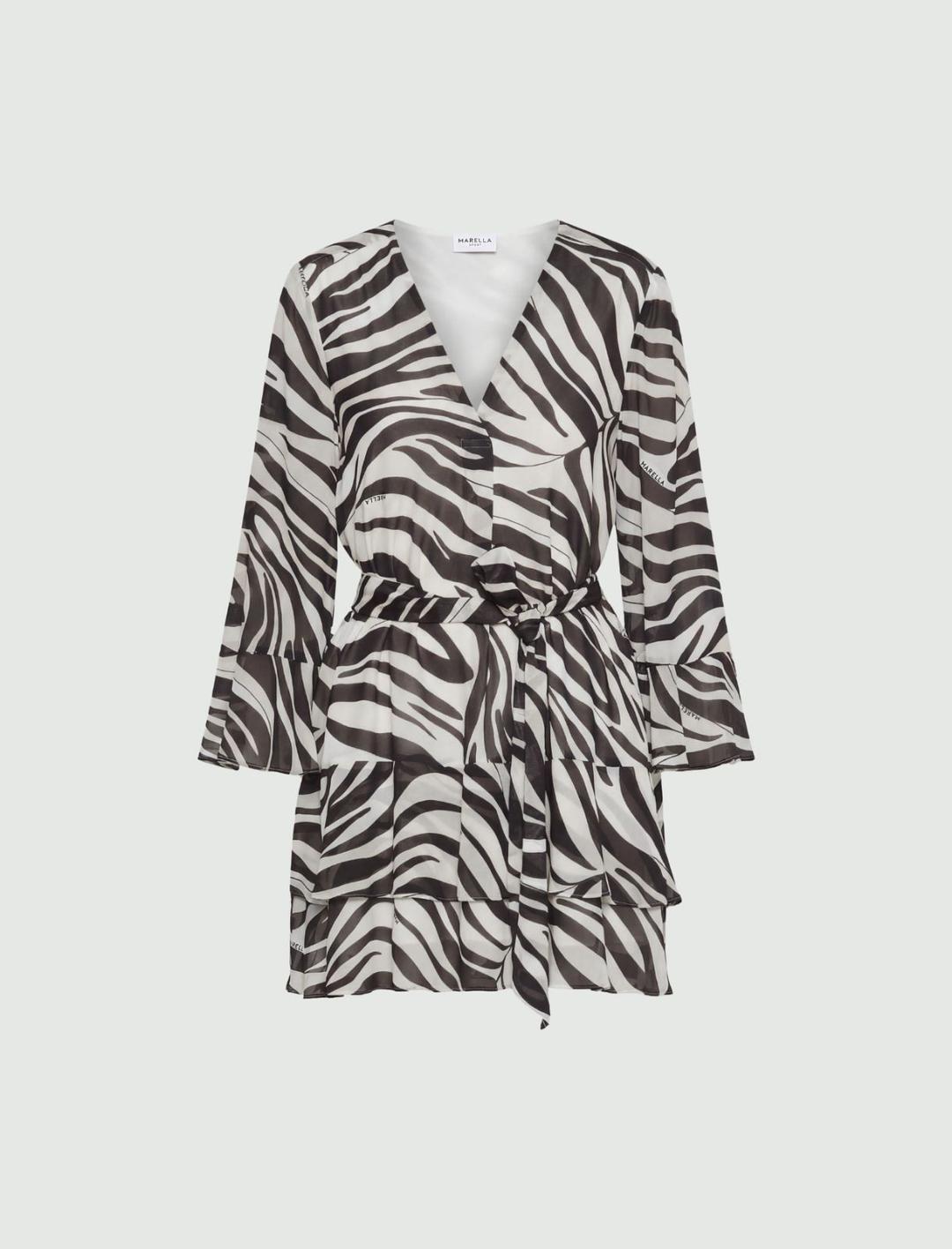 Abito con balze in georgette di viscosa | Marella Abito con balze in georgette di viscosa - 1 | Marella