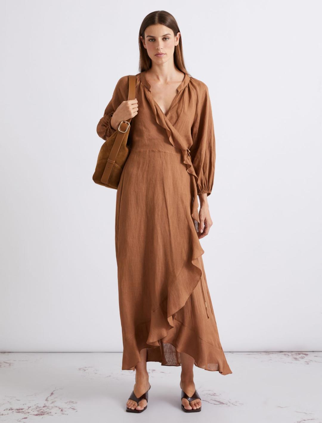 Abito midi in lino a portafoglio | Marella Abito midi in lino a portafoglio - 2 | Marella