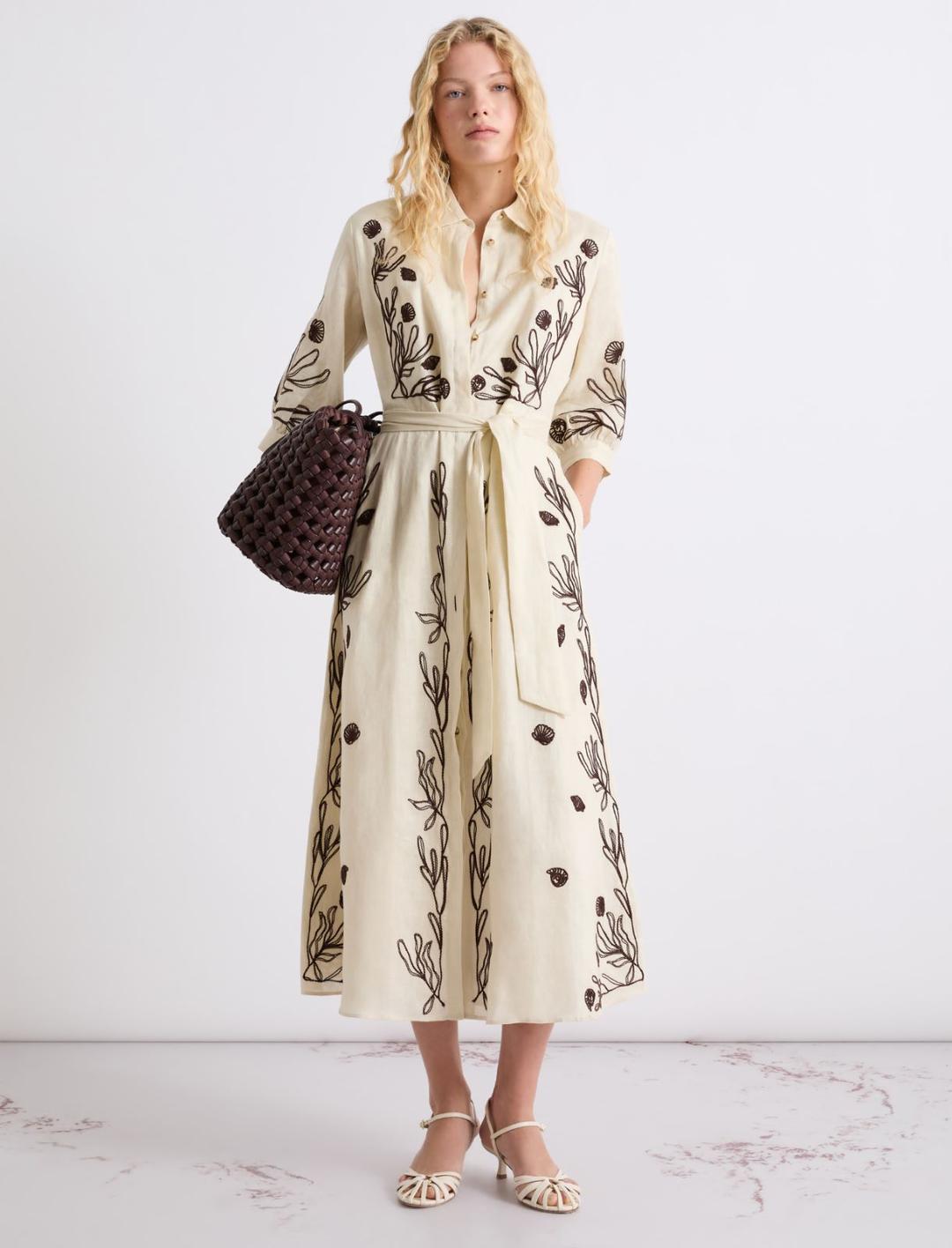 Abito in lino ricamato | Marella Abito in lino ricamato - 2 | Marella