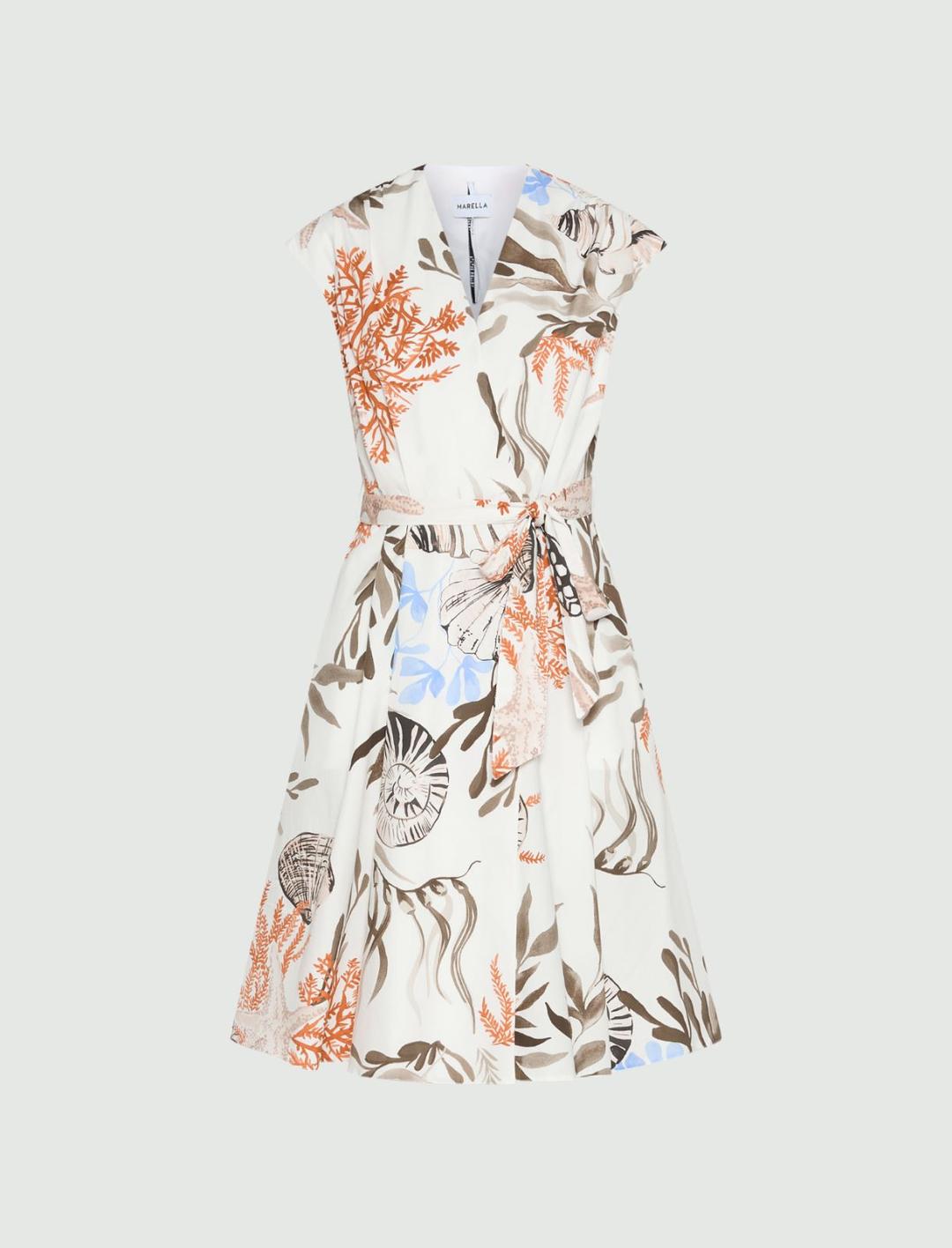 Abito a portafoglio in popeline | Marella Abito a portafoglio in popeline - 1 | Marella