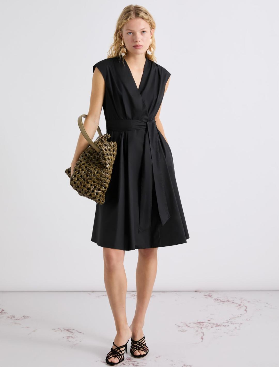 Abito a portafoglio in popeline con cintura | Marella Abito a portafoglio in popeline con cintura - 2 | Marella