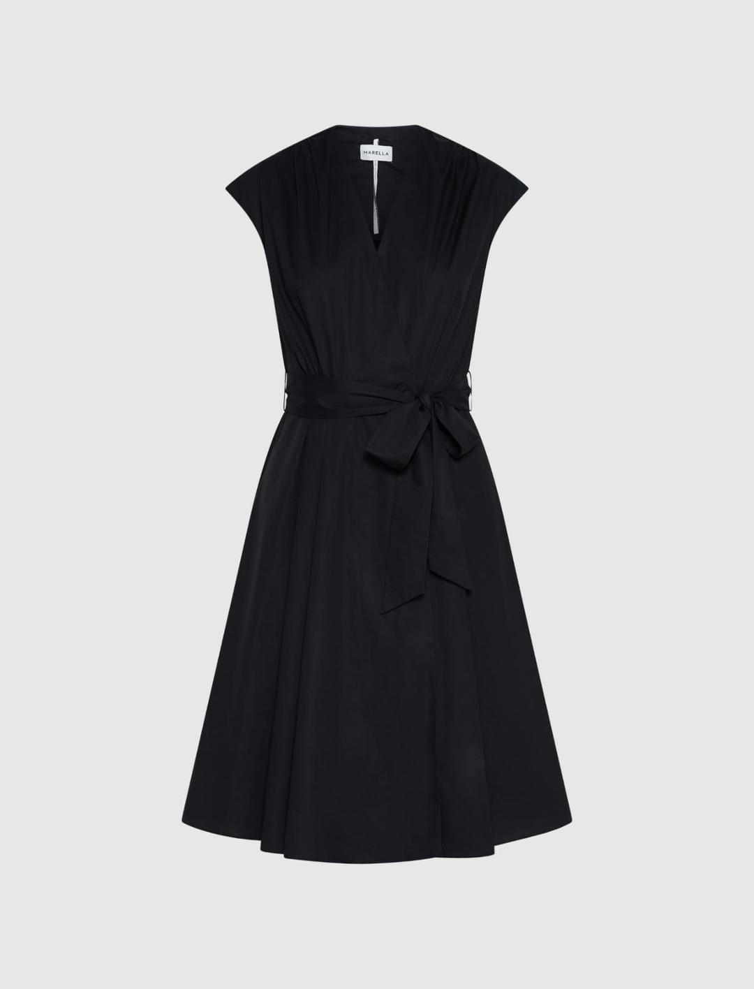 Abito a portafoglio in popeline con cintura | Marella Abito a portafoglio in popeline con cintura - 1 | Marella