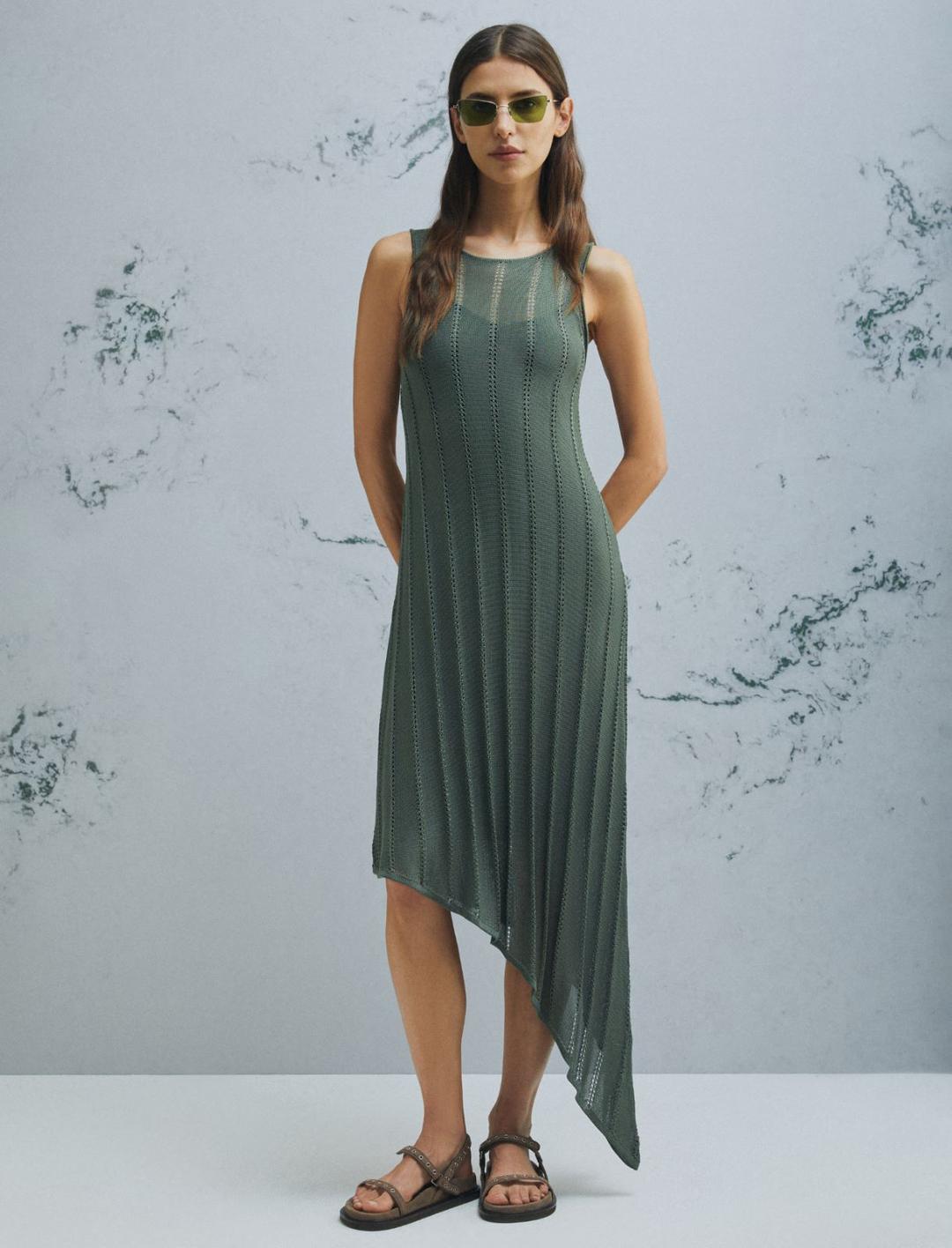 Abito asimmetrico in maglia con traforature | Marella Abito asimmetrico in maglia con traforature - 2 | Marella