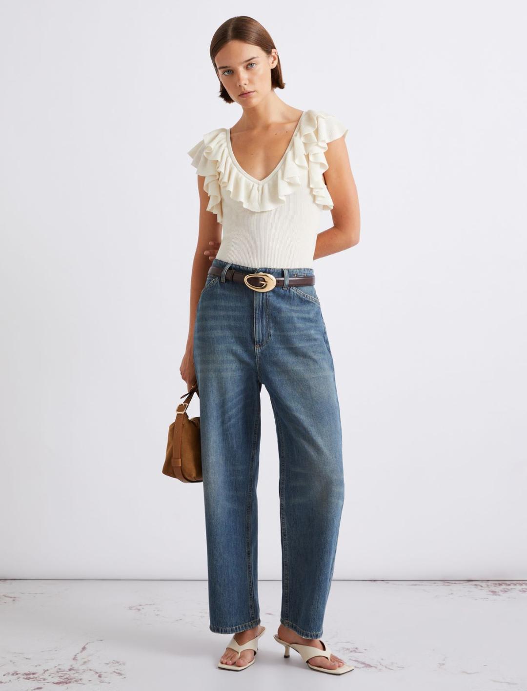 Top a costine con volant | Marella Top a costine con volant - 2 | Marella