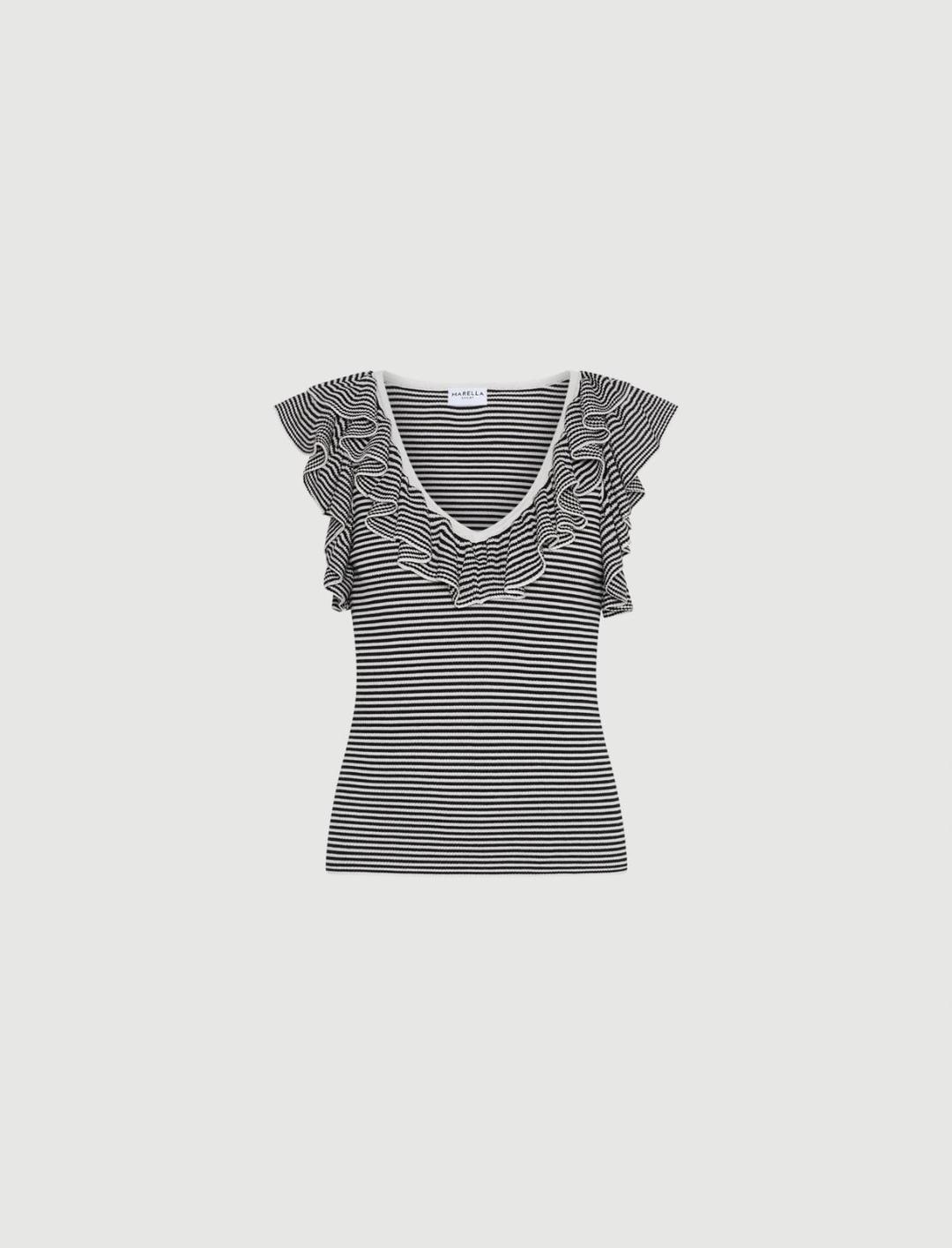Top a costine con volant | Marella Top a costine con volant - 1 | Marella