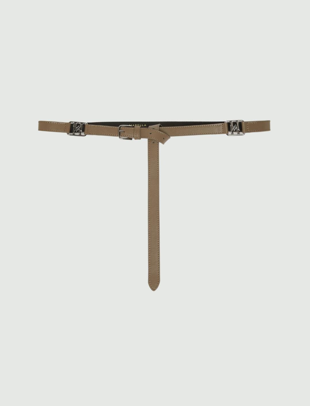 Cintura sottile in pelle con fibbie | Marella Cintura sottile in pelle con fibbie - 1 | Marella