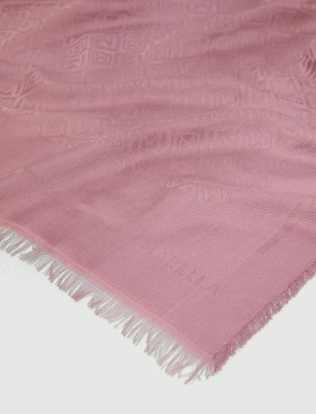 Stola jaquard | Marella Stola jacquard rosa brillante in viscosa e modal con logo Marella Monogram e finitura lucida/opaca. - 2 | Marella