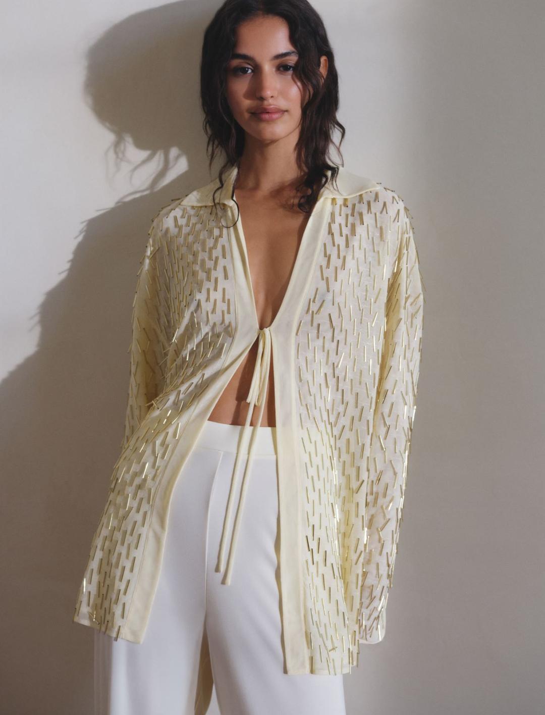 Camicia in tulle con ricamo canottiglie | Marella Camicia in tulle con ricamo canottiglie - 2 | Marella