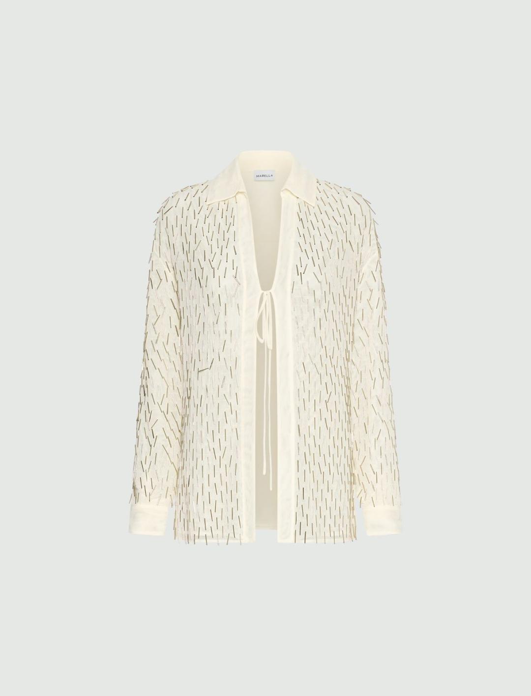 Camicia in tulle con ricamo canottiglie | Marella Camicia in tulle con ricamo canottiglie - 1 | Marella