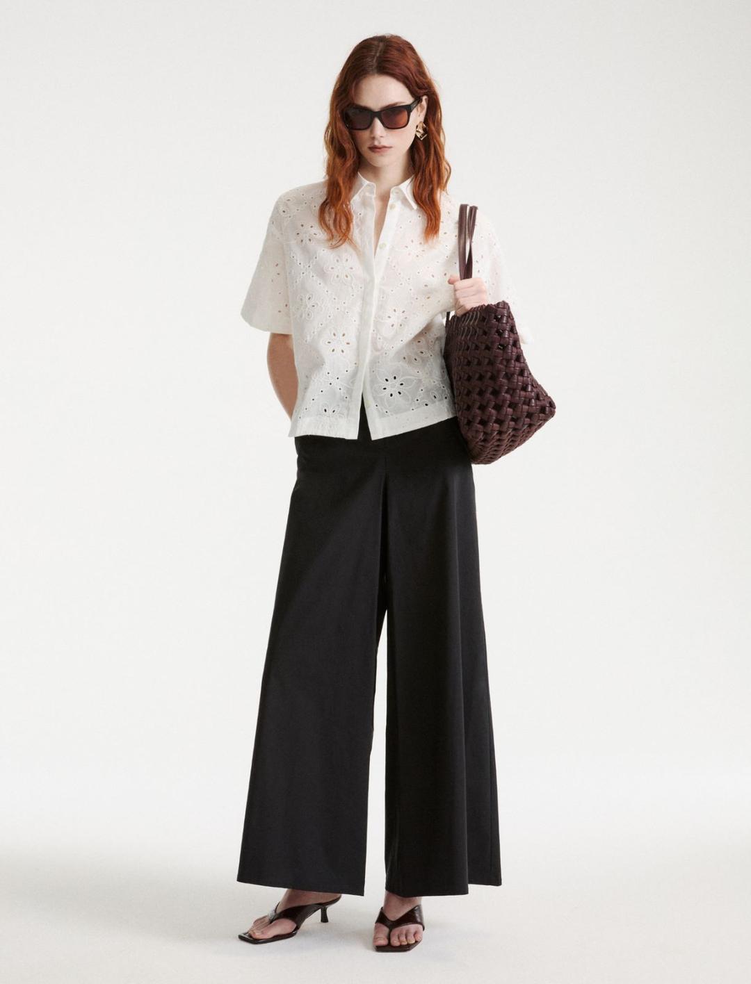 Camicia boxy in mussola ricamata | Marella Camicia boxy in mussola ricamata - 2 | Marella